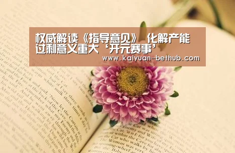 权威解读《指导意见》 化解产能过剩意义重大‘开元赛事’(图1) 开元热点